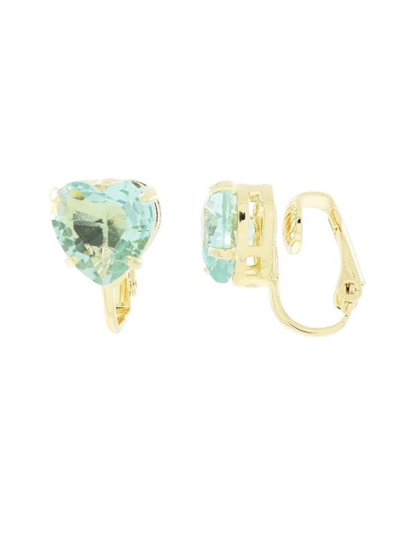 BRINCO DE PRESSÃO CRISTAL CORAÇÃO VERDE CLARO - SEMIJOIA