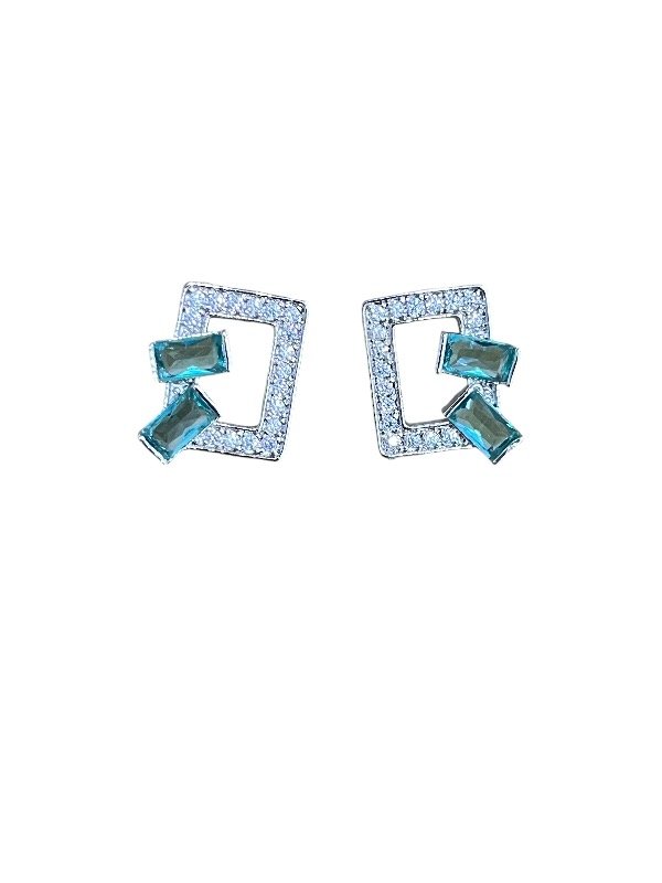BRINCO RETÂNGULO CRISTAL VERDE - SEMIJOIA